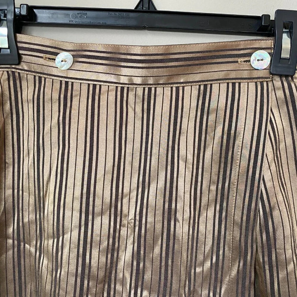 Vintage Judy Knapp California Womens Sz 3 Silky Striped Wrap Skort Bronze Black - Picture 7 of 16